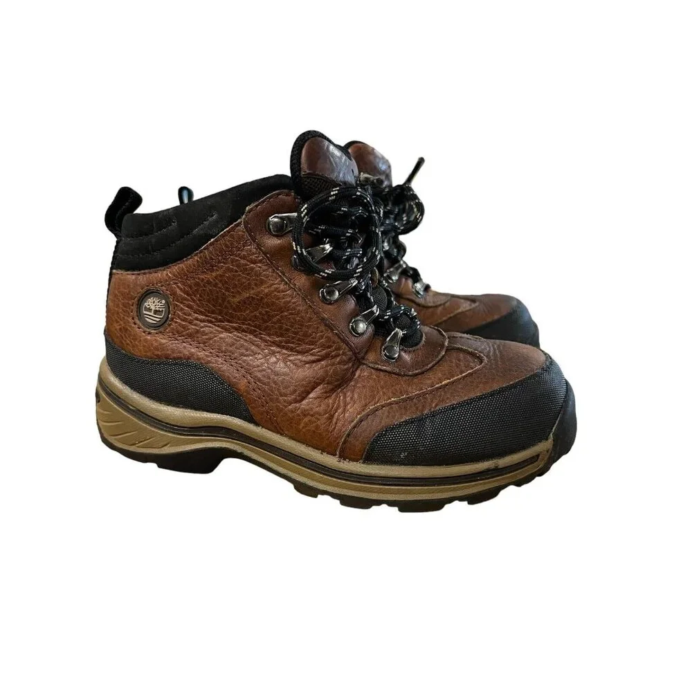 Timberland Euro Hiker Hiking Boots Boys Big Kid Size 12 1/2 Ankle‎ Brown Leather